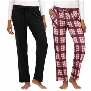 Lucky Brand 2 Pack Womens Large Lounge Pants - Red Black - Picture 1 of 3