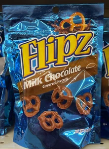 Flipz Milk Chocolate Covered Pretzels 5oz Bag (Pack of 4) FREE SHIPPING!!! - Picture 1 of 1