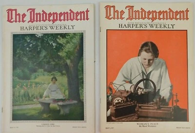 The Independent Harpers Weekly May 5th & 12th, 1917 WWI Garden Time Army Navy - Image 1 of 4