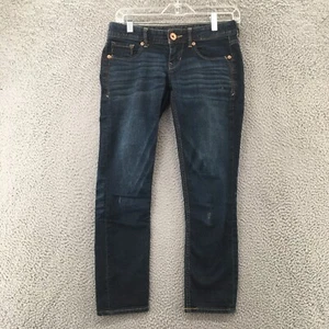 Express Zelda Slim Fit Cropped Legging Jeans Womens 00 Blue Denim Ultra Low Rise - Picture 1 of 16