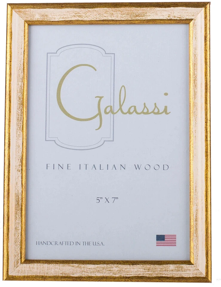 Marco tradicional de madera italiana hecha a mano F. G. Galassi crema/oro 15046 4"x6" Foto 1 de 1