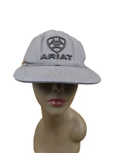 Ariat Mens Hat Cap Strap Back Beige/Gray Trucker Mesh Embroidered ECU - Picture 1 of 6