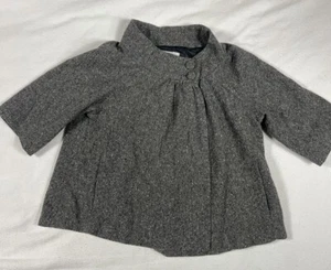 Vecchio cappotto Jackie-O Swing Pea foderato in raso di lana marina tasche taglia XL - Foto 1 di 13