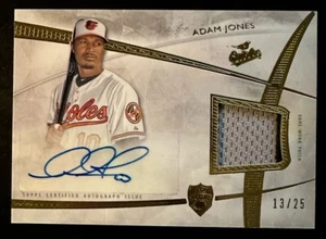 2014 Topps Supreme Adam Jones Game Worn Jersey Patch Relic Auto /25 - Picture 1 of 2