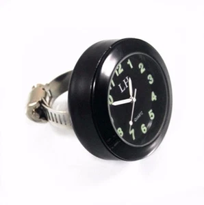 7/8" - 1 " Black handlebar Clock For Harley Honda Kawasaki Suzuki Yamaha Cafe - Picture 1 of 3