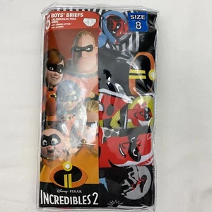 Disney Pixar Boys Incredibles 5-Pack Underwear Briefs Size 8 New - Picture 1 of 10