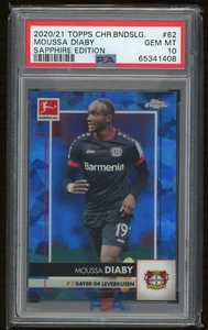 2020-21  Moussa Diaby Topps Chrome Bundesliga Sapphire PSA 10 #62 - Picture 1 of 2
