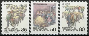 Liechtenstein 1989, set raccolta autunnale VF MNH, Mi 971-73 cat 2,6 € - Foto 1 di 1