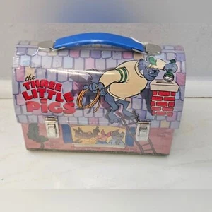 HALLMARK THE THREE LITTLE PIGS VINTAGE METAL LUNCHBOX 2001 SEALED - Picture 1 of 8