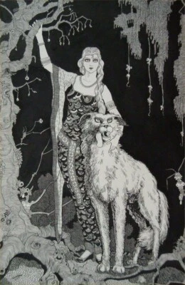 Sigmund and the Witch Woman : Harry Clarke : Gothic Illustration Art Print - Image 1 of 2