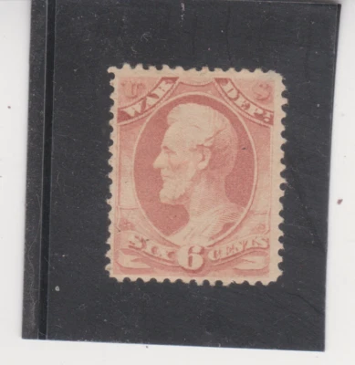 US Scott # O86 1879 6¢ War Department Official Mint LH corner thin Cat $675. - Image 1 of 2