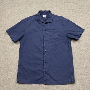 J.Crew Men's Shirt Size M Blue Button Up Short Sleeve Work Wear Collar Boxy Fit - Picture 1 of 7