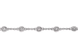 1.00 Carat Natural Diamond Bezel Bracelet G SI 14K White Gold 14 stones 7 '' - Picture 1 of 3