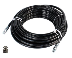 Schieffer 1/4" x 100' 4400 PSI Thermoplastic Sewer Jetter Hose & 6.5 Nozzle - Picture 1 of 6