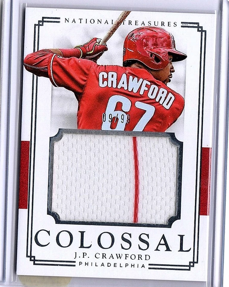 2017 National Treasures Baseball Colossal Jersey J.P. Crawford PHILLIES 9/99 - Image 1 of 1