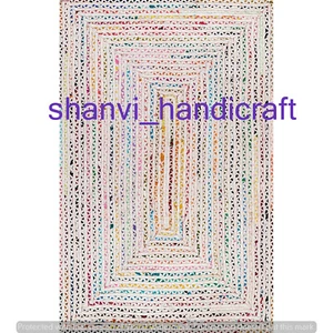 Handwoven Braided Rag Rug 100% Cotton 5x8 Feet Floor Area Rug Bedroom Rug Carpet - Picture 1 of 6