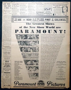 1929 Newspaper Page - Large Paramount Motion Pictures Ad - Clara Bow - Picture 1 of 1