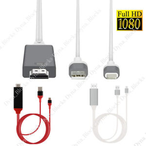 For iPhone 14 13 12 11 8 7 iPad HDMI Mirroring Phone to TV HDTV Adapter AV Cable