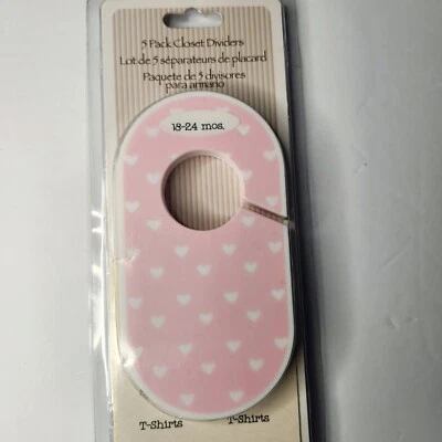 Paquete de 5 divisores de armario con etiquetas organizadoras de Koala Bear rosa/blanco tamaño bebé  Foto 1 de 4