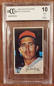 1969 MLB Photo Stamps #130 Jim Maloney Cincinnati Reds Baseball Cards BCCG 10