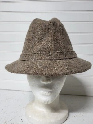 Vintage Stetson Fedora Hat Men's Brown Size 6 7/8 100% Wool USA Made — 第 1/4 张图片
