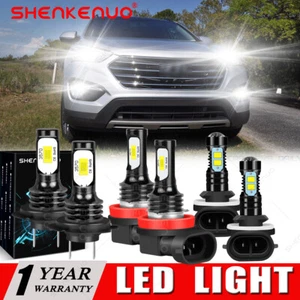 For Hyundai Santa Fe 2007-2012 6x 6000K Bright LED Headlight Hi Lo Fog Light Kit - Picture 1 of 18