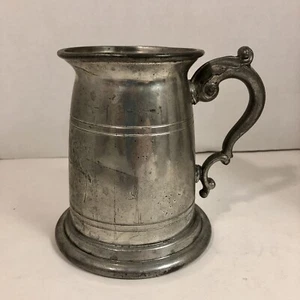 VTG ENGLISH PEWTER Pint Tankard “NAN”Made In Sheffield RAIMOND Glass Bottom - Picture 1 of 8
