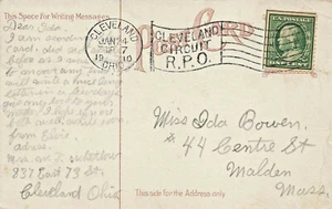 Cleveland OH Circuit R.P.O. Cartolina Viaggio 7 Vicino Parco Wade - Foto 1 di 2