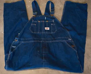 Vintage Made In USA Round House Brand Dark Blue Bib Overalls See Measurements - Picture 1 of 11
