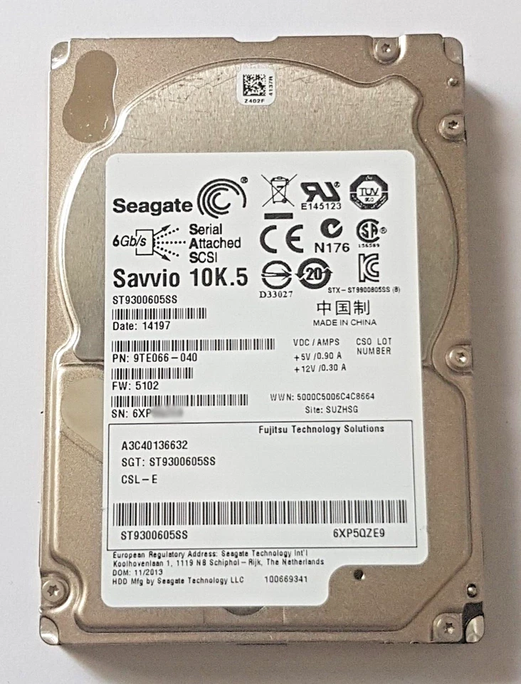 300 GB SAS Seagate Savvio 10K.5 ST9300605SS 64MB HDD 2.5 " Internal Hard Drive - Image 1 of 1