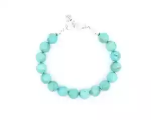 Pulsera Turquesa Kingman Azul Aqua-Verde 10mm Para Hombre | Bold Southwestern - Imagen 1 de 4