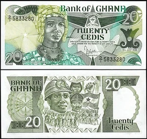 Ghana 20 Cedis 1986, UNC, P-24 - Picture 1 of 3