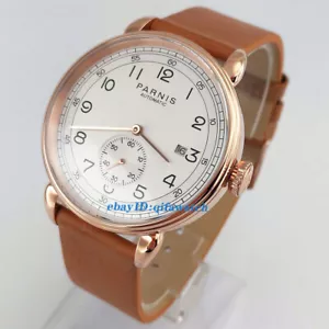 42 mm Parnis weißes Zifferblatt Roségold Gehäuse Datum Sea-Möwe 1731 Automatik Herrenuhr - Bild 1 von 6