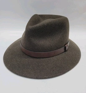 Pendleton 100% Virgin Wool Fedora Brown w/ Leather Band Medium A202-725 USA - Picture 1 of 10