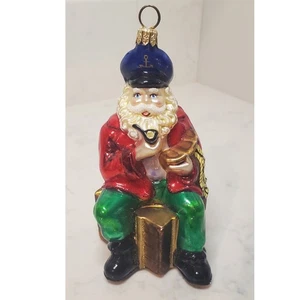 Christopher Radko Santa Marinero Náutico Capitán Pipa Adorno de Vidrio Soplado a Mano - Imagen 1 de 5