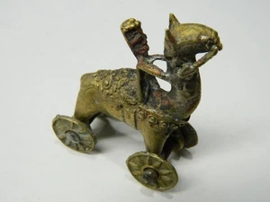 Vintage Antique Horse & Rider on Wheels INDIA - Picture 1 of 6