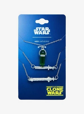 NWT Star Wars The Clone Wars Ahsoka Tano Lightsaber Necklace Set Her Universe - Image 1 of 4