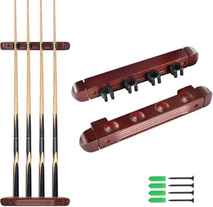 Billard/Pool Queue Wandregal - 4 Queue Stick Halter Wandregal Burgund - Bild 1 von 2
