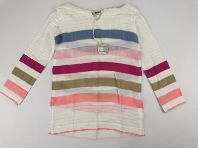 LEMLEM Rayas Cuello en V Gola Gasa Sudadera con Capucha Túnica Multicolor Algodón Pequeña Foto 1 de 4