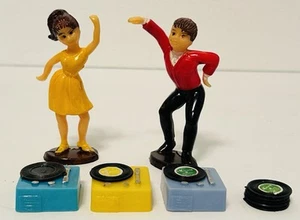 Vintage Made In Hong Kong Dancers/Sock Hop Cake Topper Set 10 Pieces 3 Turntable - Picture 1 of 5