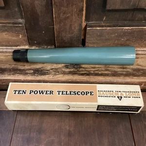 Vintage Bausch And Lomb Mid Century Ten Power Telescope Original Box - Picture 1 of 11
