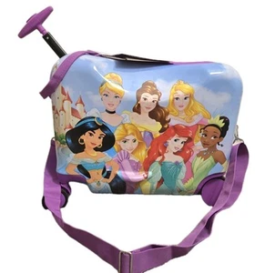 Disney Princess Ride-On Luggage 18" Hardshell Kids Carry-on Suitcase, Purple - Picture 1 of 9