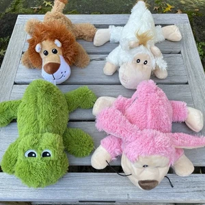 KONG Cozie Play Dog Squeaker Toys Lot of 4 Medium size 8.5" Horse Frog Lion Pup - Picture 1 of 13