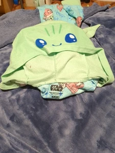 Star Wars The Mandalorian Grogu Hooded Sleeper Pajamas Baby Yoda Kids Size 8 - Picture 1 of 6