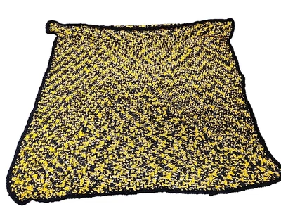 Manta de ganchillo Pittsburgh Steelers Pingüinos Piratas Negro Amarillo - 31" x 31" Foto 1 de 4