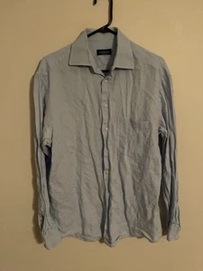 Canali Made in Italy 100% Linen Light Blue L/S Button Up Shirt - Men's 41 / 16 - Picture 1 of 6