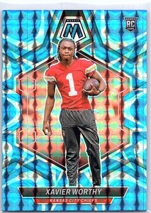 2024 Panini Mosaic - Rookies Xavier Worthy #328 Reactive Blue Mosaic Prizm (RC) - Picture 1 of 2