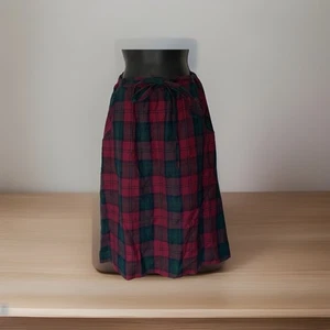 LL BEAN Vintage Freeport Maine Wool Plaid Real Wrap Skirt Women’s Large S3 - Picture 1 of 8