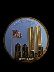 USA Challenge Münze Emaille farbig Noble Eagle Enduring Freedom 11.09.2001 BN2 - Bild 1 von 2