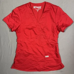 Grey's Anatomy Barco Scrub Top Crimson Size XS Pockets Short Sleeve - Picture 1 of 5